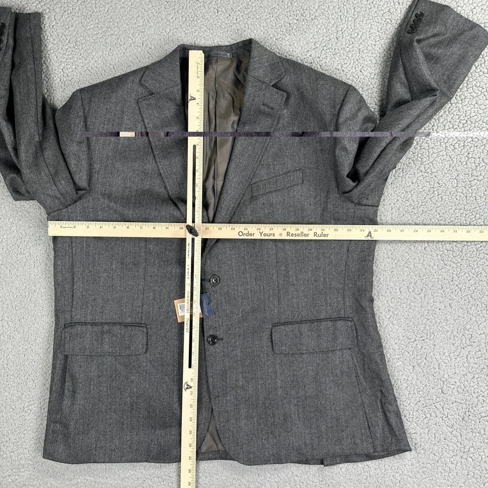 NWT Charles Tyrwhitt Wool Herringbone Blazer Men 50R Grey Classic Fit Jacket